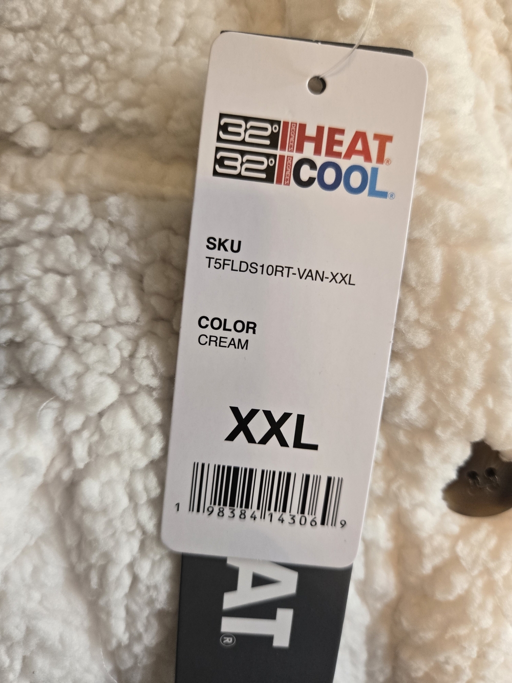 Cozy Cream Sherpa Button-Up Jacket - XXL - Picture 8 of 9